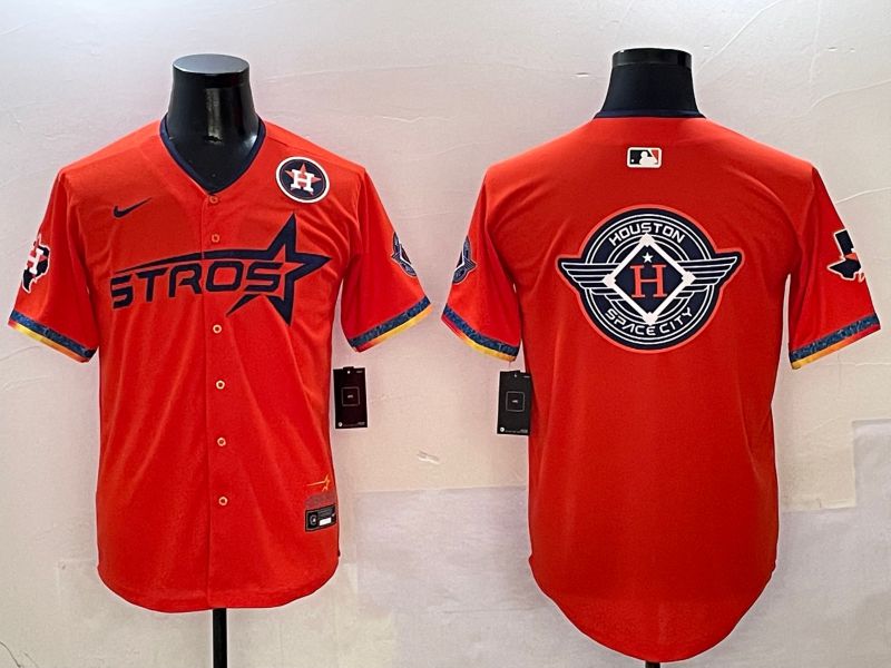 Men Houston Astros Blank Orange Fourth generation Joint Name Nike 2025 MLB Jersey style 17